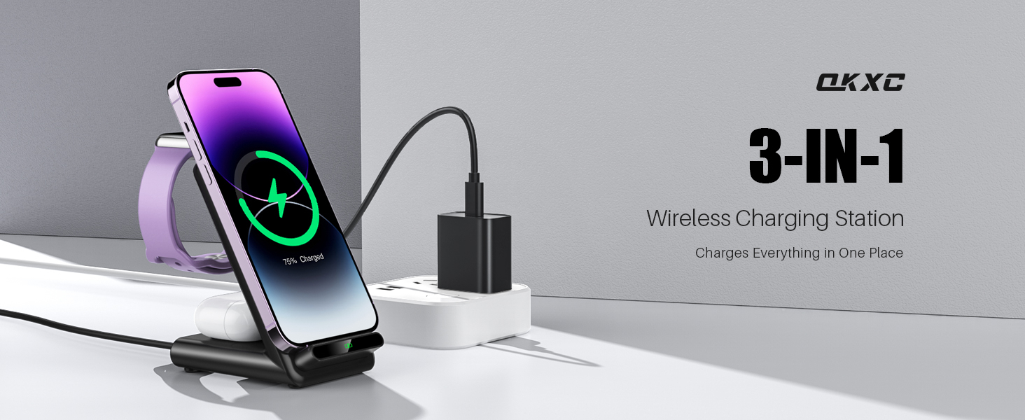 Wireless Charging Station,3 in 1 Charging Stand Made for Apple Watch Ultra 10 9 8 7 6 SE 5 4 3,Fast Wireless Charger Made for iPhone 16/15/14/13/12/11/X,for AirPods Pro(with Adapter) 9 Wireless Charging Station,3 in 1 Charging Stand Made for Apple Watch Ultra 10 9 8 7 6 SE 5 4 3,Fast Wireless Charger Made for iPhone 16/15/14/13/12/11/X,for AirPods Pro(with Adapter)-
