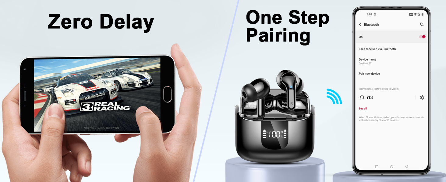 Wireless Earbuds, Bluetooth Headphones 2025 NEW Ear Buds 40H Bass Stereo in-Ear Earphones ENC Noise Cancelling 5.3 Earbuds with 4 HD Mic, USB-C LED Display IP7 Waterproof Sport Headset for Android iOS 11 Wireless Earbuds, Bluetooth Headphones 2025 NEW Ear Buds 40H Bass Stereo in-Ear Earphones ENC Noise Cancelling 5.3 Earbuds with 4 HD Mic, USB-C LED Display IP7 Waterproof Sport Headset for Android iOS-
