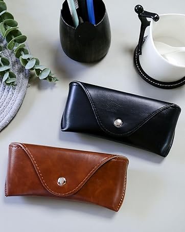 Portable Leather Glasses Case,Flexible Sunglasses Pouch Slim Case for Women Men Horizontal Eyeglass Case 12 Portable Leather Glasses Case,Flexible Sunglasses Pouch Slim Case for Women Men Horizontal Eyeglass Case-