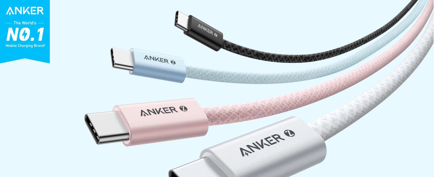Anker Zolo USB C to USB C Cable, Braided and Dirt-Free Type C Fast Charging Cable, Slim Connector, for iPhone 16 Series, MacBook (240W) (White, 6ft) 7 Anker Zolo USB C to USB C Cable, Braided and Dirt-Free Type C Fast Charging Cable, Slim Connector, for iPhone 16 Series, MacBook (240W) (White, 6ft)-