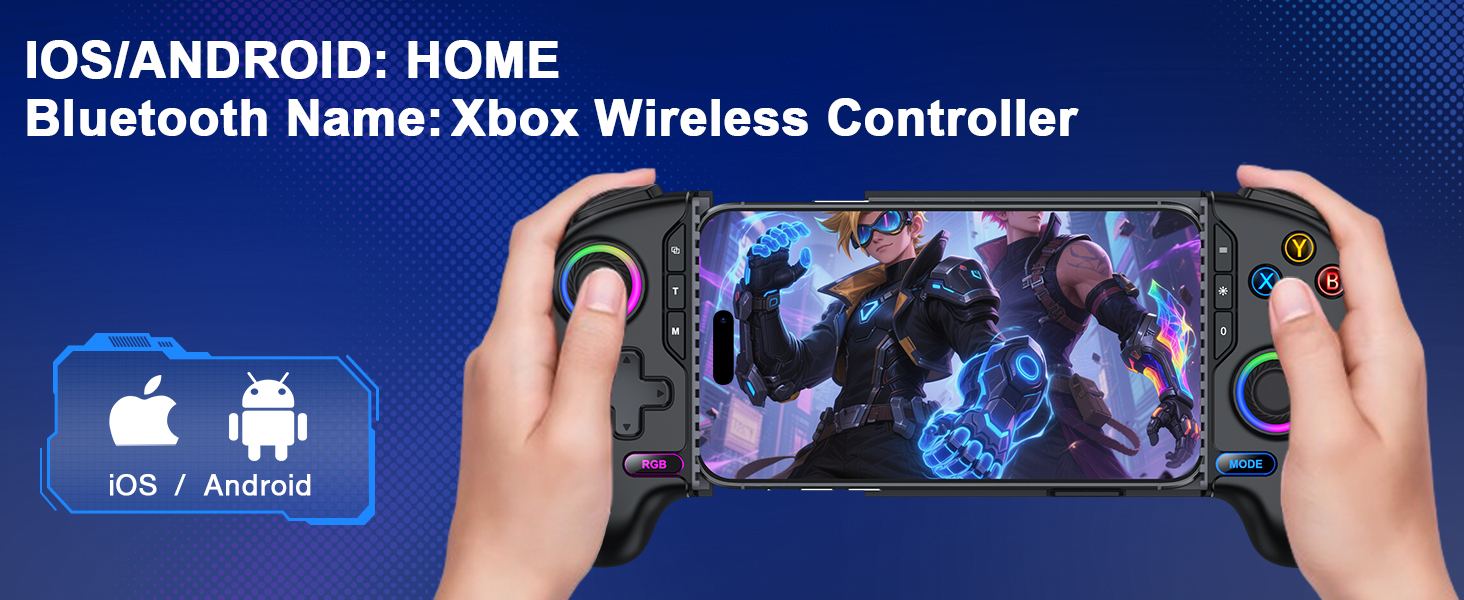 NinjaPlusOX Mobile Game Controller for iPhone/Android with Hall Joystick and LED, Wireless Phone Controller with Phone Case Support, Compatible with Xbox Game Pass, Steam Link, Call of Duty, Roblox 14 NinjaPlusOX Mobile Game Controller for iPhone/Android with Hall Joystick and LED, Wireless Phone Controller with Phone Case Support, Compatible with Xbox Game Pass, Steam Link, Call of Duty, Roblox-