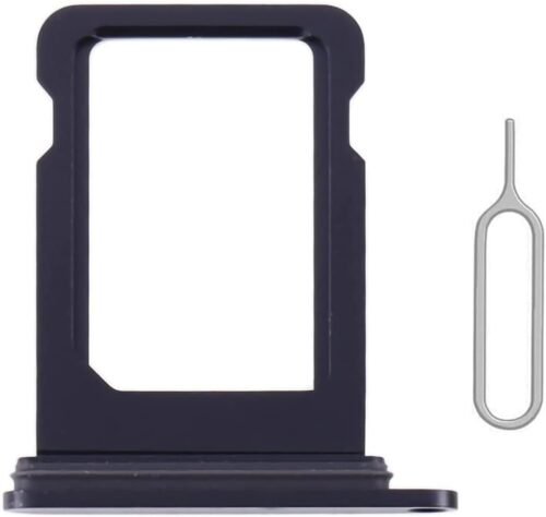 SIM Card Tray Holder Slot Replacement for iPhone 13 (Midnight/Black) with Waterproof Rubber Ring and Eject Pin (Single Sim Version)