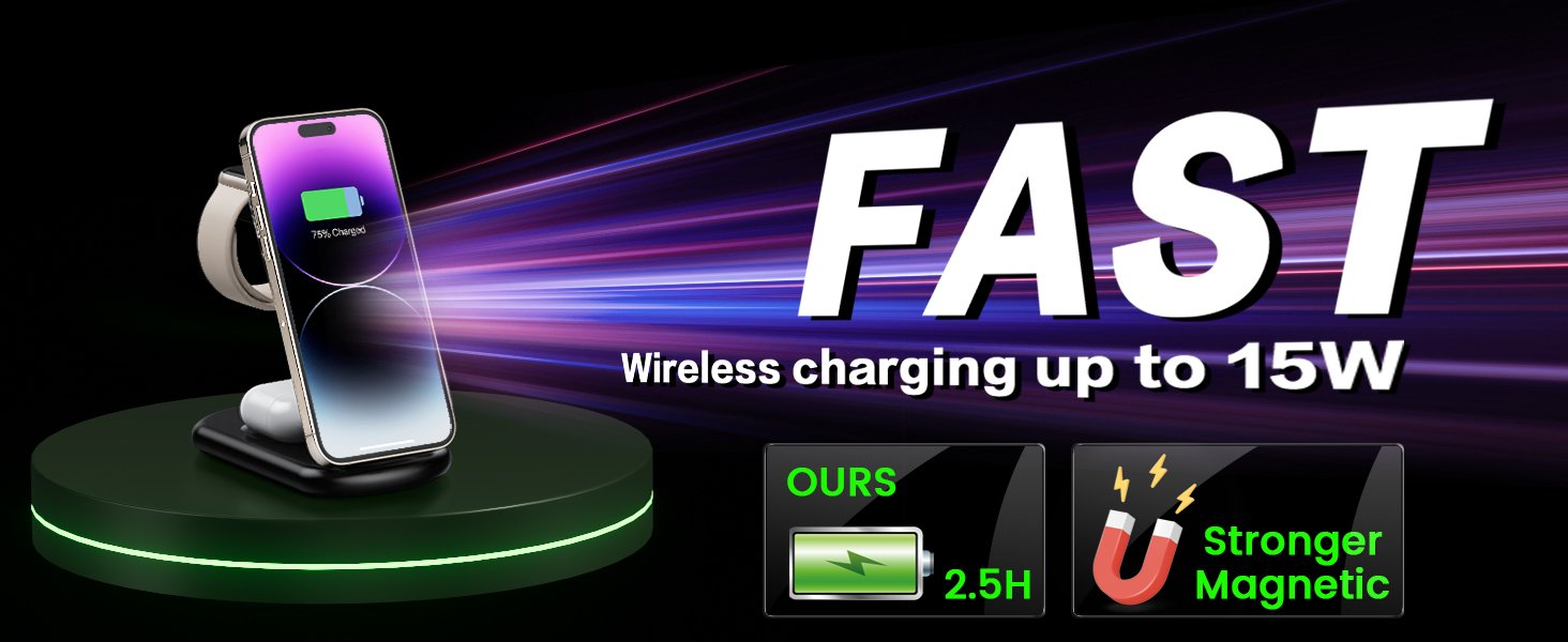 2025 Magnetic Wireless Mag-Safe Charger Stand,3 in 1 Charger with Light for iPhone 16 15 14 13 12 Pro Max Plus,Charging Pad for Apple Watch Series & Air pods 4 3 2 Pro(White) 10 2025 Magnetic Wireless Mag-Safe Charger Stand,3 in 1 Charger with Light for iPhone 16 15 14 13 12 Pro Max Plus,Charging Pad for Apple Watch Series & Air pods 4 3 2 Pro(White)-