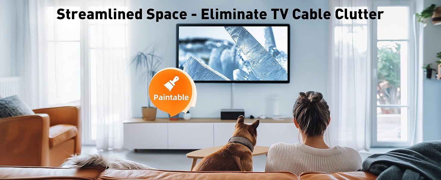 Delamu Cord Hider, 157in Wire Covers for Cords on Wall, Premium Cable Hider Cord Covers for Wires, Cable Management Wire Hiders for TV, Cable Raceway Kit, 10X L15.7X W0.95x H0.55in, White 23 Delamu Cord Hider, 157in Wire Covers for Cords on Wall, Premium Cable Hider Cord Covers for Wires, Cable Management Wire Hiders for TV, Cable Raceway Kit, 10X L15.7X W0.95x H0.55in, White-