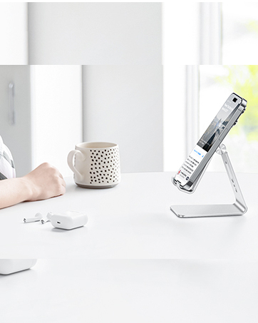 OMOTON Foldable Cell Phone Stand, C4 Portable Aluminum Phone Holder, Adjustable Phone Dock Cradle Compatible with iPhone 16/15/14/13 Pro Max, Samsung Galaxy, Small Tablets, All Smart Phones, Silver 10 OMOTON Foldable Cell Phone Stand, C4 Portable Aluminum Phone Holder, Adjustable Phone Dock Cradle Compatible with iPhone 16/15/14/13 Pro Max, Samsung Galaxy, Small Tablets, All Smart Phones, Silver-