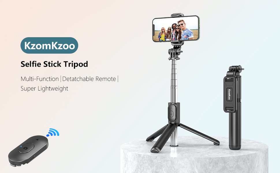 Selfie Stick Tripod with Detachable Wireless Remote, 4 in 1 Extendable Portable Selfie Stick & Phone Tripod Stand Compatible with Gopro, iPhone/Samsung/Huawei 9 Selfie Stick Tripod with Detachable Wireless Remote, 4 in 1 Extendable Portable Selfie Stick & Phone Tripod Stand Compatible with Gopro, iPhone/Samsung/Huawei-