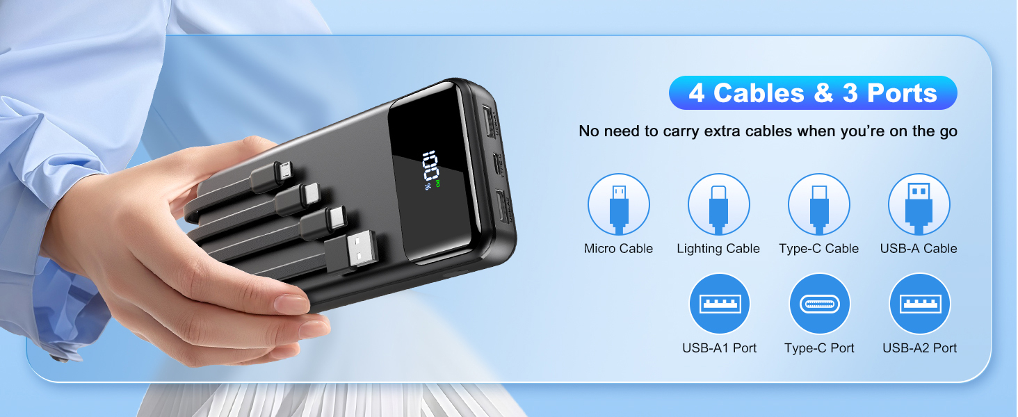 Portable Charger Power Bank 50000mAh Battery Pack, 22.5W Fast Charging PowerBank with Built in Cables,Travel Essential USB-C Portable Phone Charger for iPhone Samsung Pixel Android iPad 13 Portable Charger Power Bank 50000mAh Battery Pack, 22.5W Fast Charging PowerBank with Built in Cables,Travel Essential USB-C Portable Phone Charger for iPhone Samsung Pixel Android iPad-
