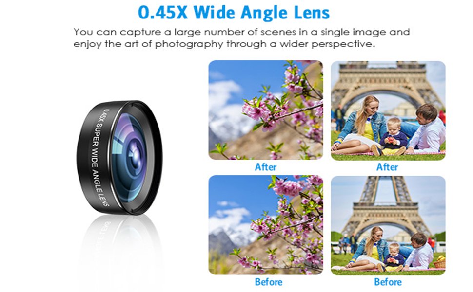 Criacr Phone Camera Lens, 0.45X Super Wide Angle Lens, 15X Macro Lens, Clip-On 2 in 1 Professional for iPhone Lens Kit for TIK Tok, Vlog, Yotube, Compatible with iPhone, Samsung, Google Pixel 10 Criacr Phone Camera Lens, 0.45X Super Wide Angle Lens, 15X Macro Lens, Clip-On 2 in 1 Professional for iPhone Lens Kit for TIK Tok, Vlog, Yotube, Compatible with iPhone, Samsung, Google Pixel-