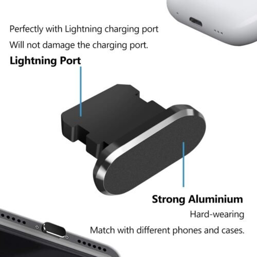 Anti Dust Plug for iPhone, 4 Pack iPhone Dust Plug Cover Charging Port Protector Cap with Cleaning Brush for iPhone 14 Pro Max 13 12 11 AirPods iPad, All Lightning Port Devices - 이미지 5