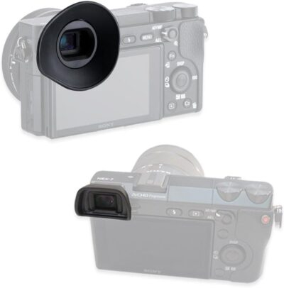 JJC 2 Types FDA-EP10 Viewfinder Eyecup Eyepiece for Sony A6300 A6100 A6000, 360° Rotatable Oval Design + Original Eyeshade Replacement - 이미지 4