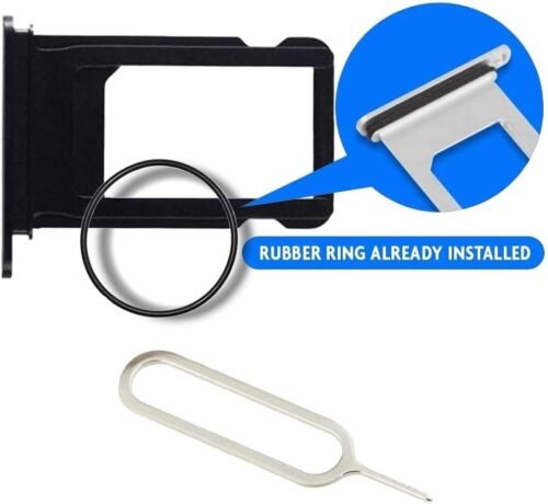 MMOBIEL SIM Card Tray Compatible with iPhone 12 – SIM Slot Tray Holder – SIM Holder Replacement – Incl. SIM Card Removal Tool and Waterproof Rubber Seal Ring - Black - 이미지 2