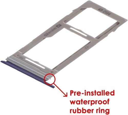 SIM Card Tray Holder Slot Replacement for Samsung Galaxy S10 and S10 + Plus（Blue Waterproof Rubber Ring and Eject Pin (Single Sim Card Version) - 이미지 3