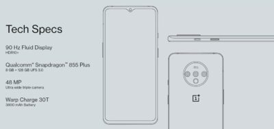 OnePlus 7T (128GB, 8GB) 6.55" AMOLED 90Hz Display, Snapdragon 855+, T-Mobile Unlocked Global 4G LTE GSM (AT&T, Metro, Cricket) (Glacier Blue) (Renewed) - 이미지 4