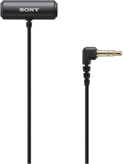 Sony Compact Stereo Lavalier Microphone ECMLV1,Black, Small