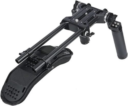 NICEYRIG 15mm Rod Rail Shoulder Rig Support System Applicable for Canon C300 C200 C100, Sony FS7 FS5 FX9, RED DSMC2 Cinema Camcorder and DSLR Camera, Rosette Mount Heavy Rig - 410 - 이미지 7