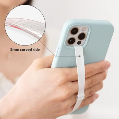 C-Shaped Clip Finger Phone Grip, Sinjimoru Silicone Cell Phone Strap for Phone Case with Clip as Phone Loop Holder for iPhone Case & Samsung Phone. Sinji Loop Clip Navy 210 - 이미지 3