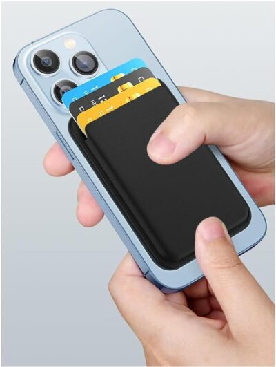 Magnetic Wallet Compatible with MagSafe for iPhone 16 15 14 13 12 Pro Max Plus Model, Mag 3 Safe Card Holder Stick on for Apple Cell Phone, Jet - 이미지 9