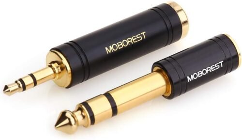 MOBOREST 3.5mm M to 6.35mm F Stereo Pure Copper Adapter, 1/8 Inch Plug Male to 1/4 Inch Jack Female Adapter, Can be Used Conversion Headphone adapte, amp adapte, Black Fashion 2-Pack - 이미지 5