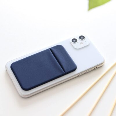 3Pack Cell Phone Card Holder Pocket for Back of Phone,Stretchy Stick on Wallet Credit Card ID Case Pouch Sleeve Self Adhesive Sticker with Flap for iPhone Samsung Galaxy-2Black+1Navy Blue - 이미지 7