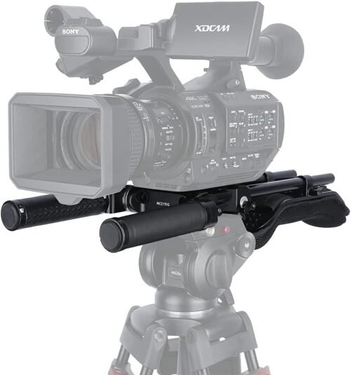 NICEYRIG 15mm Rod Rail Shoulder Rig Support System Applicable for Canon C300 C200 C100, Sony FS7 FS5 FX9, RED DSMC2 Cinema Camcorder and DSLR Camera, Rosette Mount Heavy Rig - 410 - 이미지 2