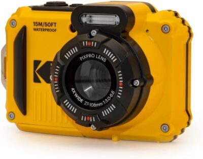 KODAK PIXPRO WPZ2 Rugged Waterproof Shockproof Dustproof WiFi Digital Camera 16MP 4X Optical Zoom 1080P Full HD Video Vlogging Camera 2.7" LCD (Yellow) - 이미지 3
