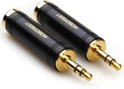MOBOREST 3.5mm M to 6.35mm F Stereo Pure Copper Adapter, 1/8 Inch Plug Male to 1/4 Inch Jack Female Stereo Adapter, Can be Used for Conversion Headphone adapte, amp adapte, Black Fashion 2-Pack - 이미지 3