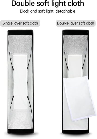 Godox 2PCS FW30x120cm/12 x47 Bowens Mount Strip Honeycomb Grid Softbox,Detachable Strip Soft Box with Bowens Mount Speedring,Curved Grid Softbox for Studio Strobe Flash Portrait Product Photography - 이미지 3