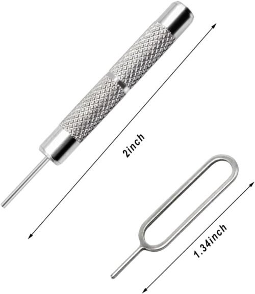 4 Pcs SIM Card Removal Openning Tool Tray Eject Pins Needle Opener Ejector Compatible with All iPhone Apple iPad HTC Samsung Galaxy Cell Phone Smartphone Watchchain Link Remover (Style A) - 이미지 2