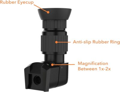 Right Angle Viewfinder for Camera with 6 Mounting Adapters - Compatible with Canon Nikon Samsung Pentax Olympus|90° DSLR View Finder w/ 1X - 2X Magnification/360°Rotating for A Comfortable View - 이미지 5