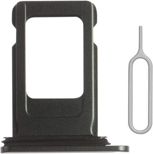 SIM Card Tray Holder Slot Replacement for iPhone 11 Pro and iPhone 11 Pro Max (Space Gray/Black) with Waterproof Rubber Ring and Eject Pin (Single Sim Version)