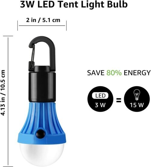 Lepro LED Camping Lantern, Camping Essentials, 3 Lighting Modes, Hanging Tent Light Bulbs with Clip Hook for Camping, Hiking, Hurricane, Storms, Outages, Collapsible, Batteries Included, 4 Packs - 이미지 6
