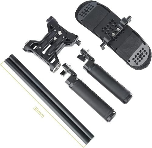 NICEYRIG 15mm Rod Rail Shoulder Rig Support System Applicable for Canon C300 C200 C100, Sony FS7 FS5 FX9, RED DSMC2 Cinema Camcorder and DSLR Camera, Rosette Mount Heavy Rig - 410 - 이미지 6