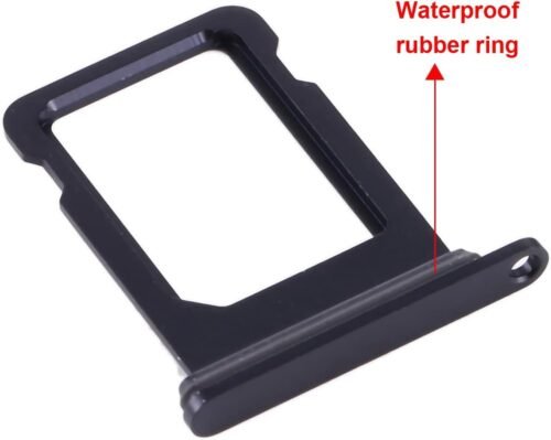 SIM Card Tray Holder Slot Replacement for iPhone 12 (Black) with Waterproof Rubber Ring and Eject Pin (Single Sim Version) - 이미지 2