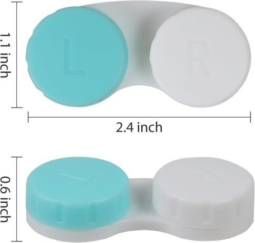 16 Pack Mini Contact Lens Case Box - Green Bulk Holder Container Set - 이미지 2