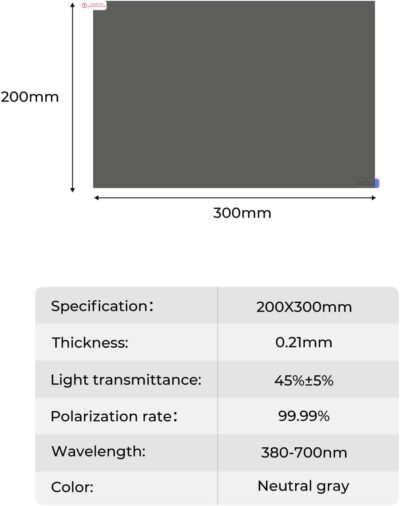K&F Concept Linear Polarizing Film A4 Polarized Film Sheets Optical 20x30cm for Screen Educational Physics - 이미지 5