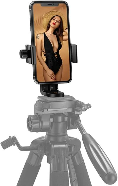 Phone Tripod Mount Adapter/Universal Tripod Cell Phone Holder, Fits Any Smartphone, 1/4" Standard Screw, Rotating Vertical and Horizontal, Compatible with iPhone, Samsung, Selfie Stick, Monopod - 이미지 8