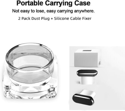 USB Type C Anti Dust Plug 2 Pack USBC Charging Port Cover Plugs Protector Cap with Carry Box Cable Fixer for iPhone 16 Plus 15 Pro Max for Samsung S25 S24 A53 A54 Flip S23 for Google Pixel 6 7a 8 8a 9 - 이미지 5