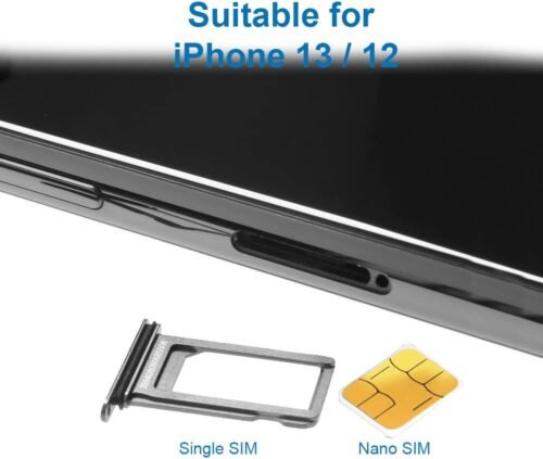 MMOBIEL SIM Card Tray Compatible with iPhone 12 – SIM Slot Tray Holder – SIM Holder Replacement – Incl. SIM Card Removal Tool and Waterproof Rubber Seal Ring - Black - 이미지 4