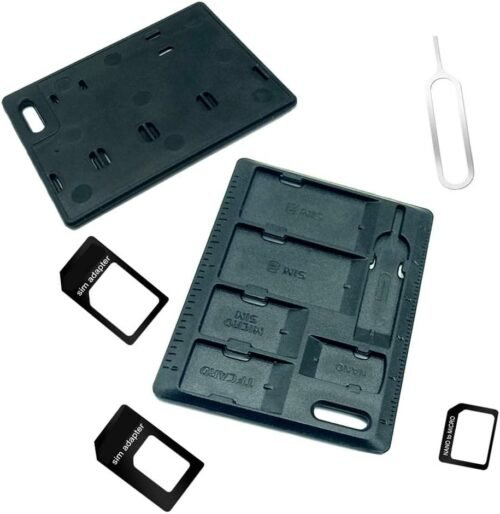 1 Pack SIM Card Holders with Tray Opener Pins, Card Storage Tool Set for Standard Micro Nano Micro-SD Memory Cards, with 3 Card Adapters and 1 Eject Pins - Black - 이미지 7