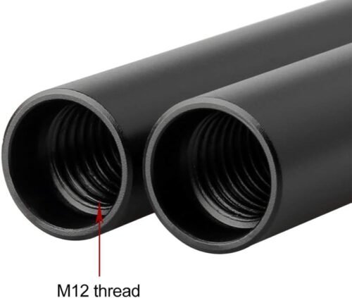 NICEYRIG Aluminum Alloy 12 Inch 15mm Rod with M12 Thread for 15mm Rod Rail Block Support System, Follow Focus, Matte Box - R053 - 이미지 2