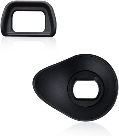 JJC 2 Types FDA-EP10 Viewfinder Eyecup Eyepiece for Sony A6300 A6100 A6000, 360° Rotatable Oval Design + Original Eyeshade Replacement