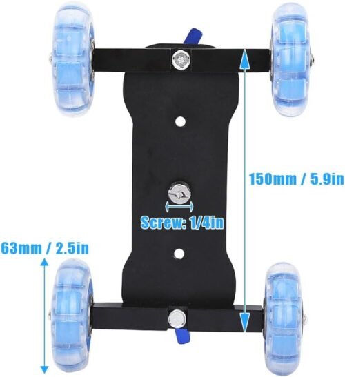 Camera Slider, Camera Table Dolly Slider Desktop Load Rail Roller Track 10KG Capacity Skater Car for DSLR Camcorder Mirrorless Cell Phones Smartphone Video Film Low Level Shooting Panning - 이미지 7