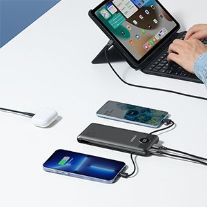 VEGER Portable Charger for iPhone Built in Cables and Wall Plug, 10000mah Slim Fast Charging USB C Power Bank, Travel Essential Battery Pack Compatible with iPhones, iPad, Samsung More Devices(Black) 11 VEGER Portable Charger for iPhone Built in Cables and Wall Plug, 10000mah Slim Fast Charging USB C Power Bank, Travel Essential Battery Pack Compatible with iPhones, iPad, Samsung More Devices(Black)-