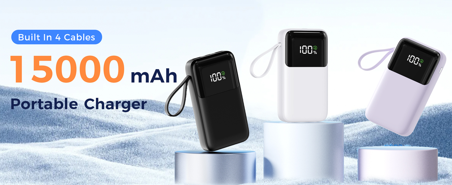 Portable Charger with Built in Cable, 15000mAh Power Bank, 22.5W Fast Charging, 6 Outputs, Slim Travel Essential Battery Pack with LED Display, Compatible with iPhone 16/15/14/13, Samsung, iPad, etc 8 Portable Charger with Built in Cable, 15000mAh Power Bank, 22.5W Fast Charging, 6 Outputs, Slim Travel Essential Battery Pack with LED Display, Compatible with iPhone 16/15/14/13, Samsung, iPad, etc-