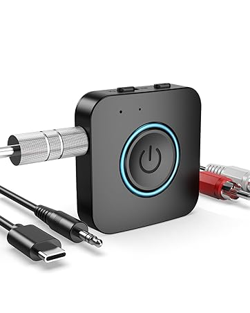 Bluetooth Aux Receiver , Portable 3.5mm Aux Car Adapter, Bluetooth 5.0 Wireless Audio Receiver for Car /Home Stereo/Wired Headphones/Speaker, 16H Battery Life (Black) 11 Bluetooth Aux Receiver , Portable 3.5mm Aux Car Adapter, Bluetooth 5.0 Wireless Audio Receiver for Car /Home Stereo/Wired Headphones/Speaker, 16H Battery Life (Black)-