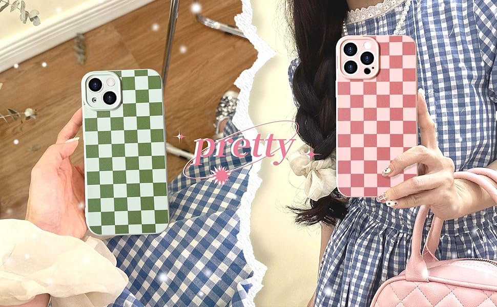 NITITOP Compatible with iPhone 15 Case Cute Aesthetic Checkerboard Checkered Pattern for Women Girl Trendy Slim Fit TPU Silicone Shockproof Full Camera Protection Cover - White 11 NITITOP Compatible with iPhone 15 Case Cute Aesthetic Checkerboard Checkered Pattern for Women Girl Trendy Slim Fit TPU Silicone Shockproof Full Camera Protection Cover - White-