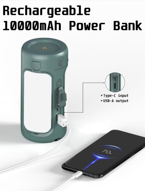 Foldable Camping Light Rechargeable Lantern, 10000mAh Power Bank, Portable Flashlight, IP54 Waterproof, 1/4" Screw Adapter, 750LM, 5 Modes, LED Tent Light for Camping, Hiking, Fishing - 이미지 3