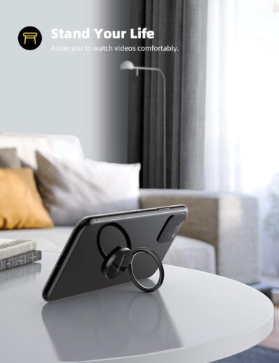 Lamicall Cell Phone Ring Holder Stand - Phone Finger Gip Kickstand, 360° Rotation Polished Metal Grip for Magnetic Car Mount, Compatible with iPhone 16/15/14 Pro Max, Android Smartphone Accessories - 이미지 2