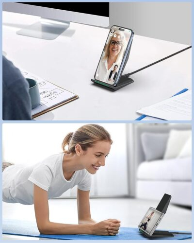 Fast Wireless Charger, [2 Pack] NANAMI Qi Certified Wireless Charging Stand Compatible iPhone 16/16 Pro/16 Pro Max/15/14/13/12/11 Pro, Phone Charger for Galaxy S25/S24/S23/S22/S21 and Qi-Enabled Phone - 이미지 5
