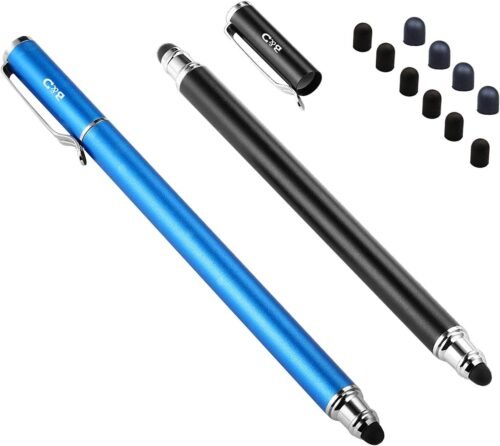 (2 Pcs)[0.18-inch Fine Tip ] Stylus Touch Screen Pens 5.5" L Perfect for Drawing Writing Gaming Compatiable with Apple iPad iPhone Samsung Tablets and All Other Touch Screens